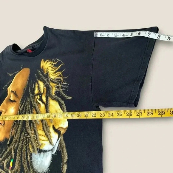 Bob Marley 2007 Lion Head Zion Rootswear Short Sleeve Tee Shirt Size 1X Black - Picture 9 of 12